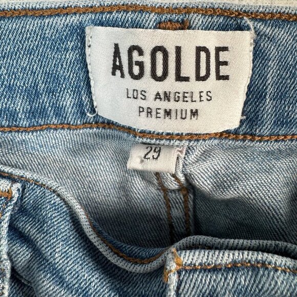 Agolde Jeans Womens 29 Blue Skinny Mid Rise Medium Wash Stretch - Picture 3 of 11